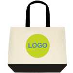 White/Black Cotton Tote Bag
